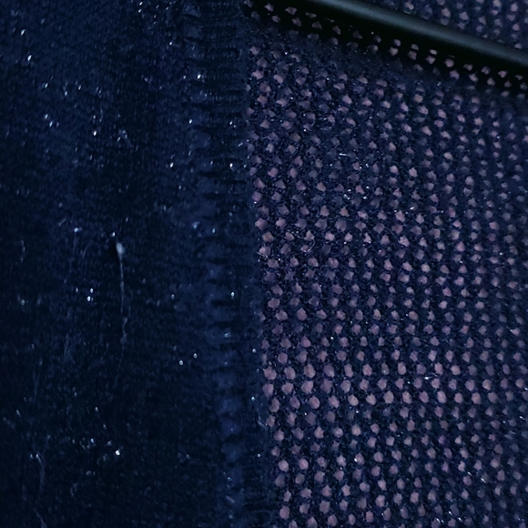 Naf Naf Paris Metallic Sparkle Navy Cardigan - Picture 4 of 15